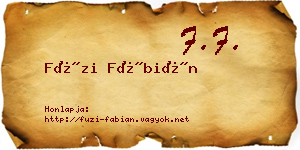 Füzi Fábián névjegykártya
